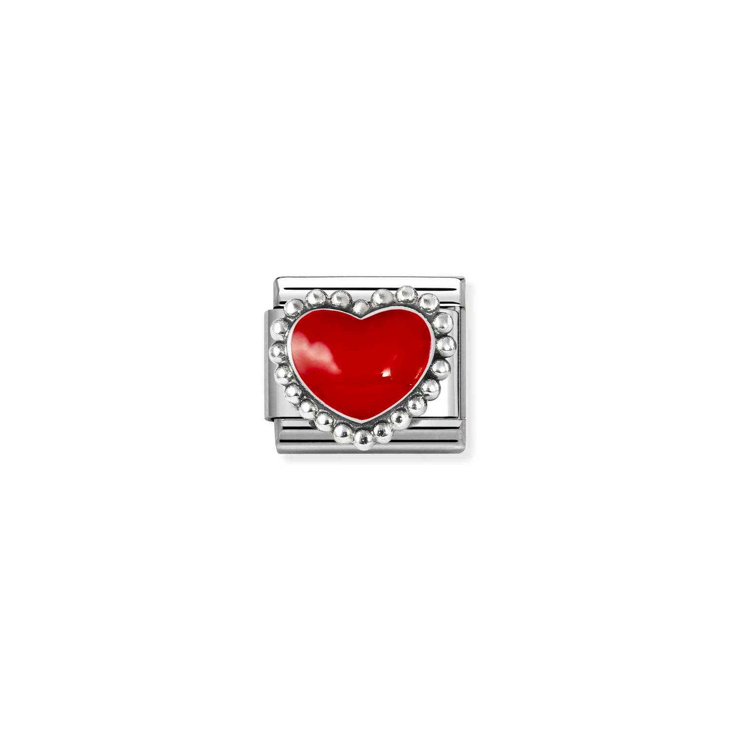 Nomination Sterling silver red raised heart