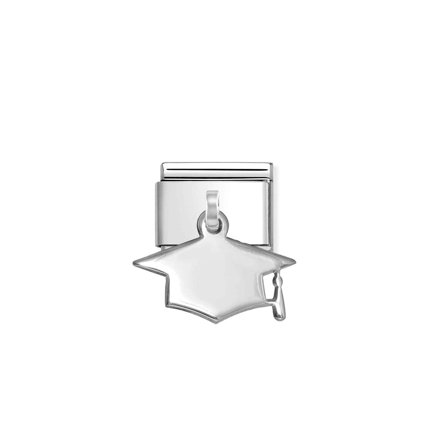 Nomination Classic CHARMS PLATES steel and 925 sterling silver Graduation hat pendant
