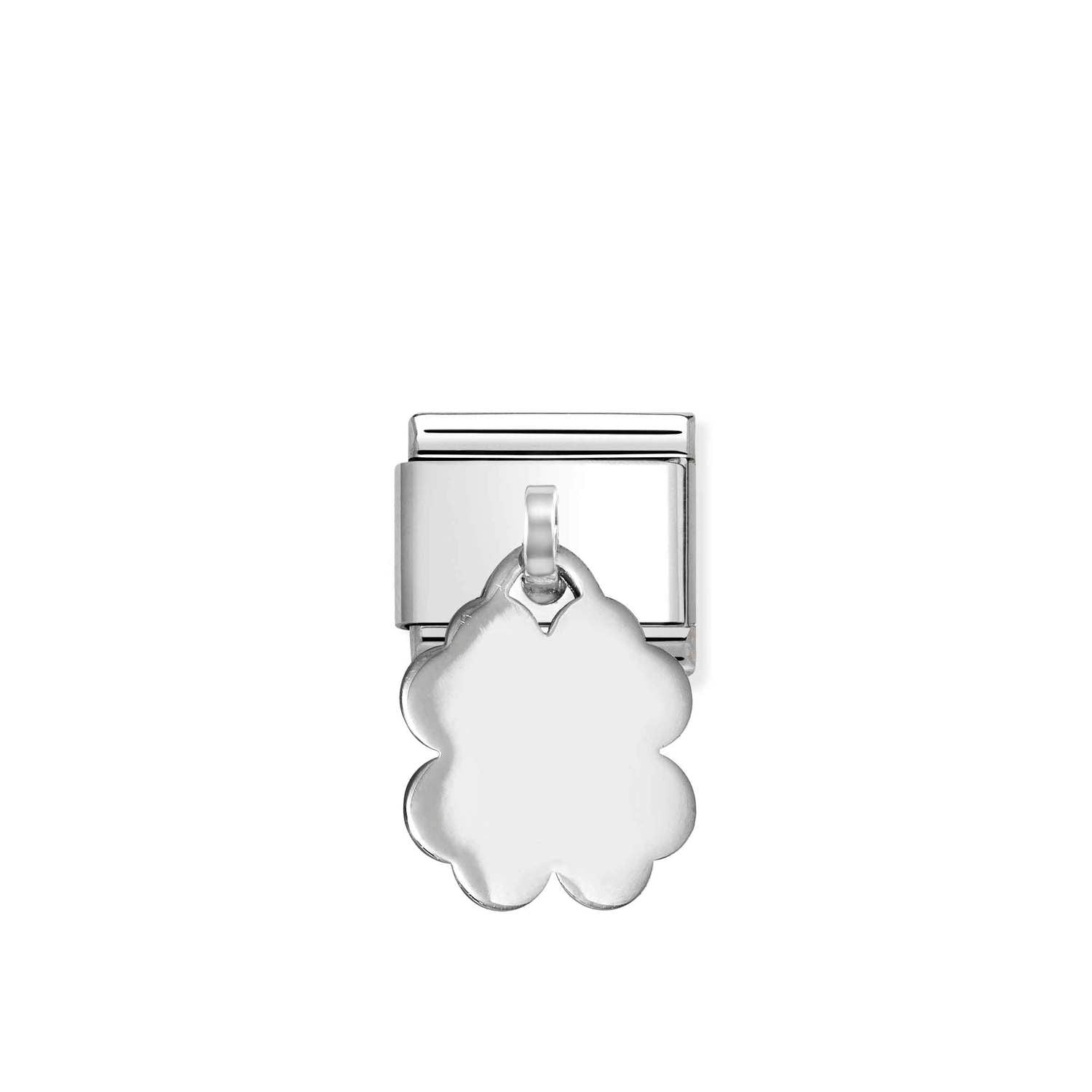 Nomination Classic CHARMS PLATES steel and 925 sterling silver Four-leaf clover pendant