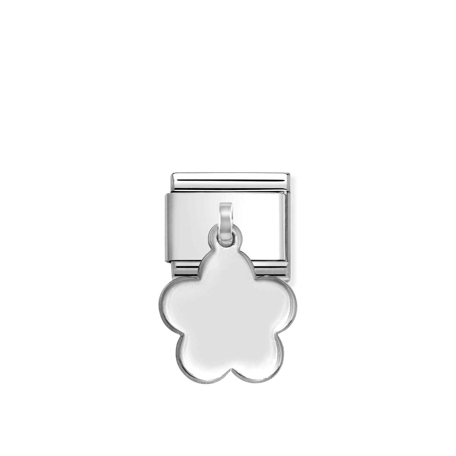 Nomination Classic CHARMS PLATES steel and 925 sterling silver Flower pendant
