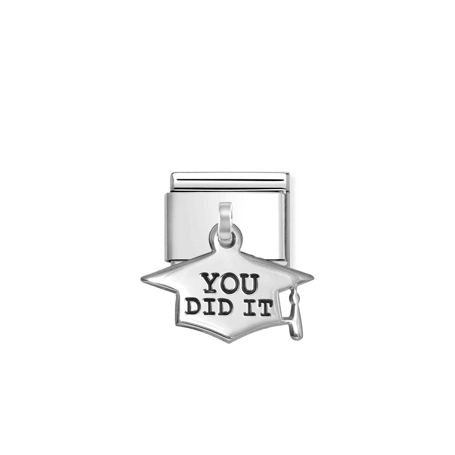 Nomination Classic ENGRAVED CHARMS (IC) in steel and 925 sterling silver YOU DID IT graduation hat