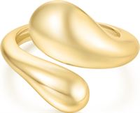 GOLD SCULPTURAL CROSSOVER RING