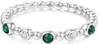 SILVER BEZEL MALACHITE BEADED RING