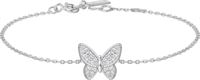 SILVER BUTTERFLY PAVE BRACELET