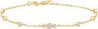 GOLD SPARKLING BEZEL CUBIC ZIRCONIA STATION BRACELET