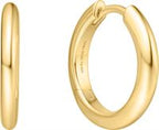 GOLD TUBE SMALL HUGGIE HOOP EARRINGS