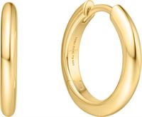 GOLD TUBE SMALL HUGGIE HOOP EARRINGS