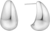 SILVER BOLD DOME HOOP EARRINGS