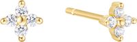 GOLD FOUR-PETAL STUD EARRINGS