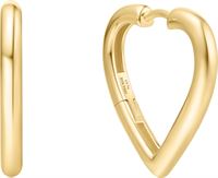 GOLD MEDIUM HEART HOOP EARRINGS