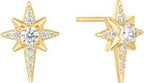 GOLD EIGHT-POINTED STAR STUD EARRINGS