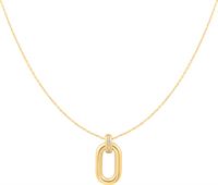GOLD OVAL HOOP PENDANT NECKLACE