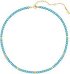 GOLD LAB CREATED TURQUOISE NECKLACE