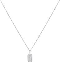 SILVER PAVE PENDANT NECKLACE