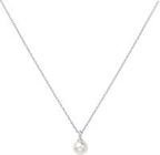 SILVER PEARL DROP PENDANT NECKLACE
