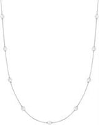 SILVER SHELL PEARL STATION CHAIN NECKLACE