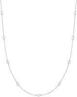 SILVER SHELL PEARL STATION CHAIN NECKLACE