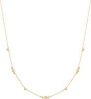 GOLD SPARKLING BEZEL CUBIC ZIRCONIA STATION NECKLACE