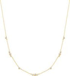GOLD SPARKLING BEZEL CUBIC ZIRCONIA STATION NECKLACE