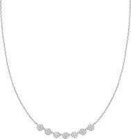 SILVER PAVE MULTI BEADED CHAIN NECKLACE