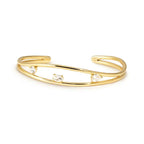 Nomination Rebel Art Gold Cuff Bracelet with White Stones