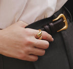 Gold Sculptural Crossover Ring