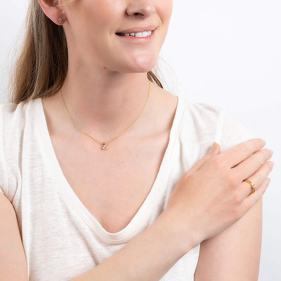 Diamonfire Gold Plated Claw Set 0.25ct Zirconia Solitaire Ring