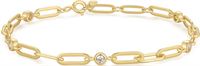 GOLD BEZEL STATION PAPER CLIP CHAIN BRACELET