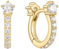 GOLD SPARKLING PAVð HUGGIE HOOP EARRINGS