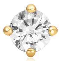 GOLD SPARKLE ROUND BARBELL SINGLE EARRING