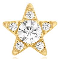 GOLD FIVE-POINT STAR BARBELL SINGLE EARRING