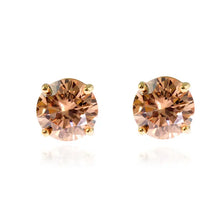 Load image into Gallery viewer, Lana with Champagne Coloured 8mm Swarovski Crystal Earrings
