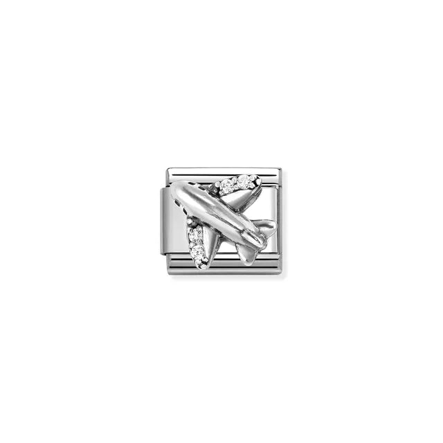 Nomination Silver Airplane CZ Charm