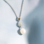 Coast Pebble Glisten Pavé & Pearl Necklace