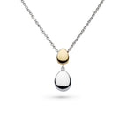 Coast Pebble Golden Double Droplet 18" Necklace