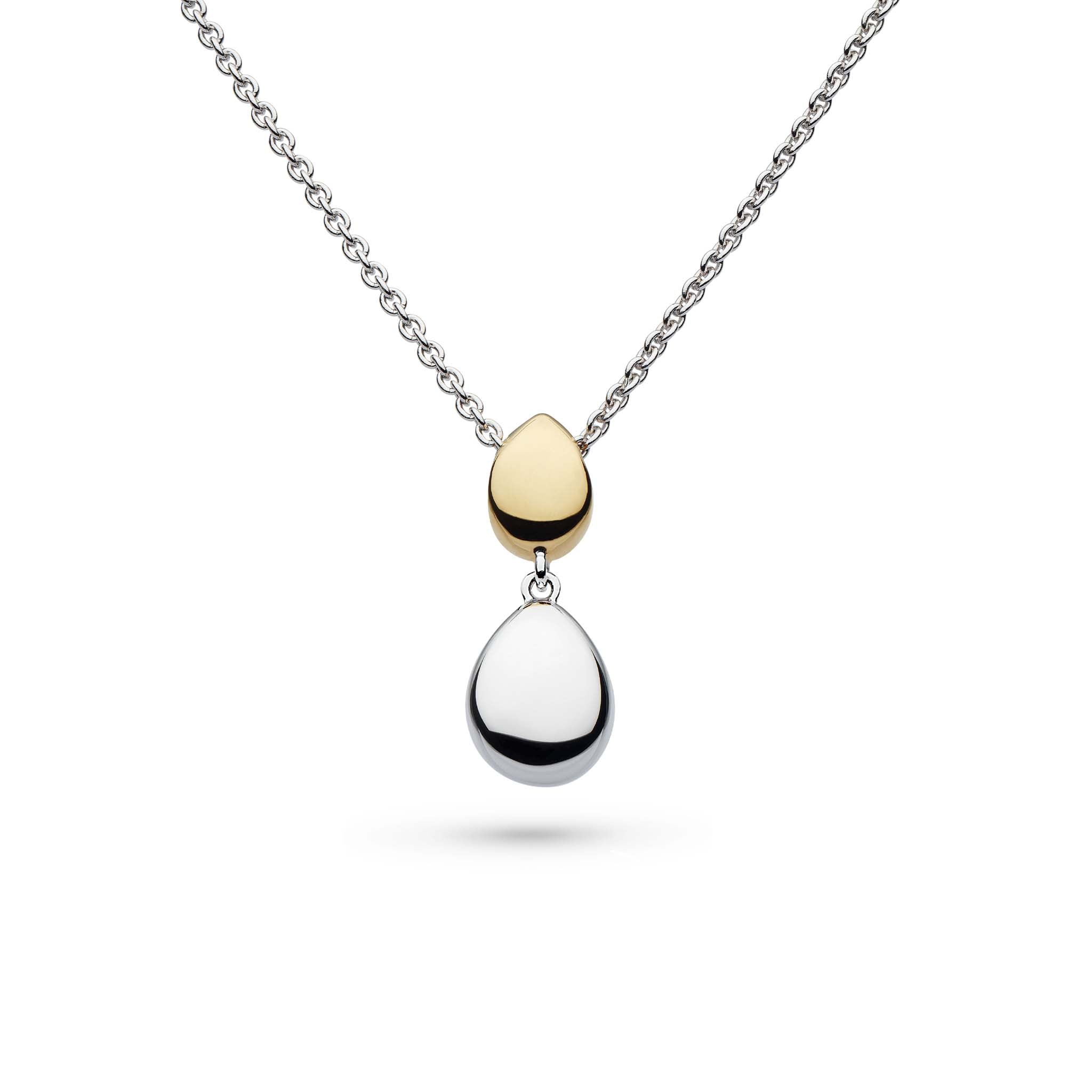 Coast Pebble Golden Double Droplet 18" Necklace