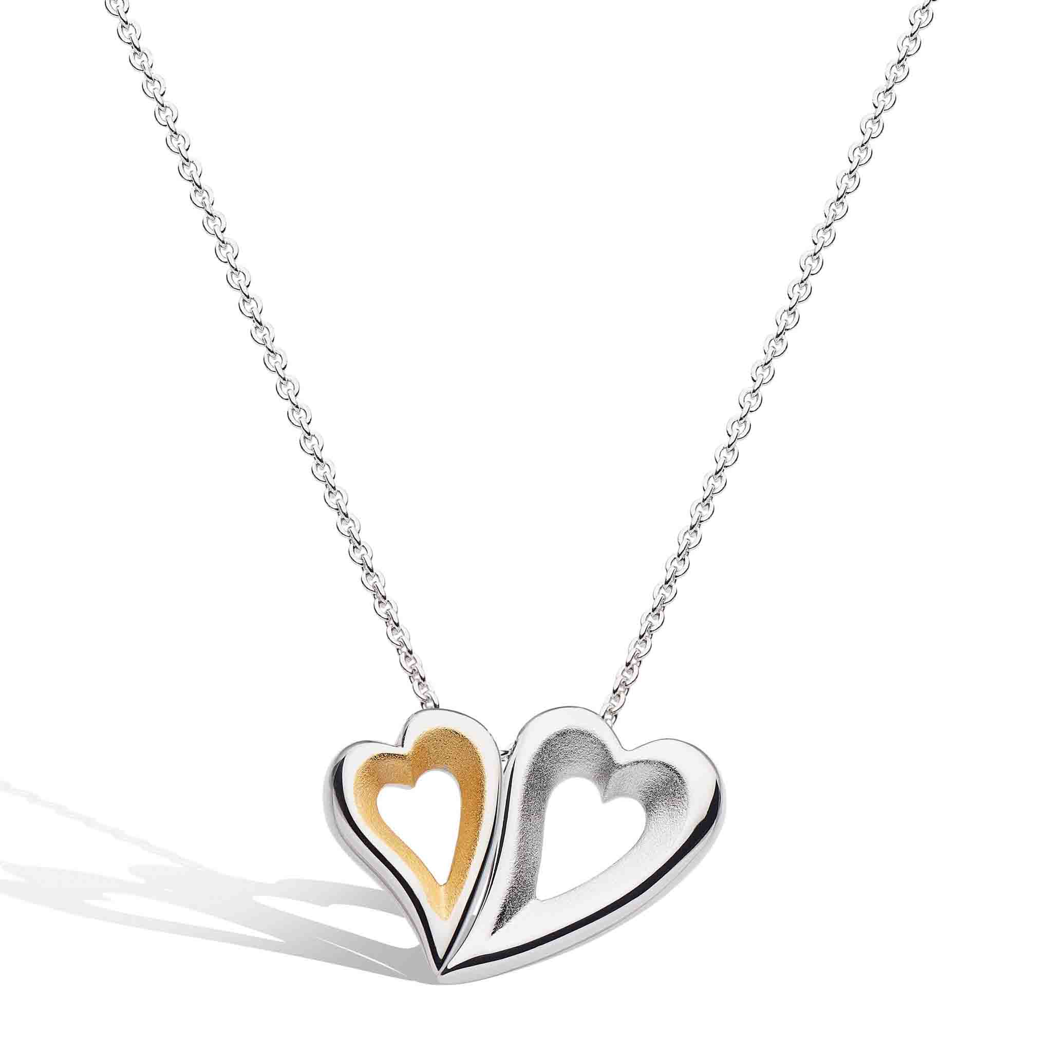 Desire Love Story Gold Tender Together Heart 18" Necklace