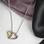 Desire Love Story Gold Tender Together Heart 18" Necklace