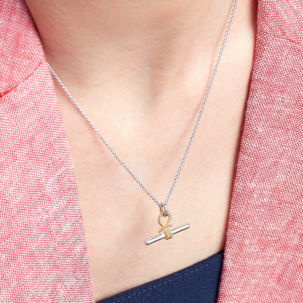 Marina Rope Knot T-Bar Golden Necklace