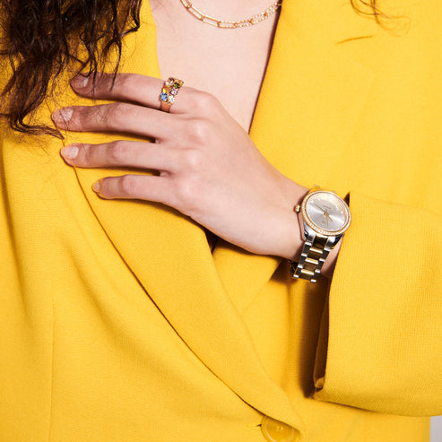 Silver Dial Two-tone Watch Valeria