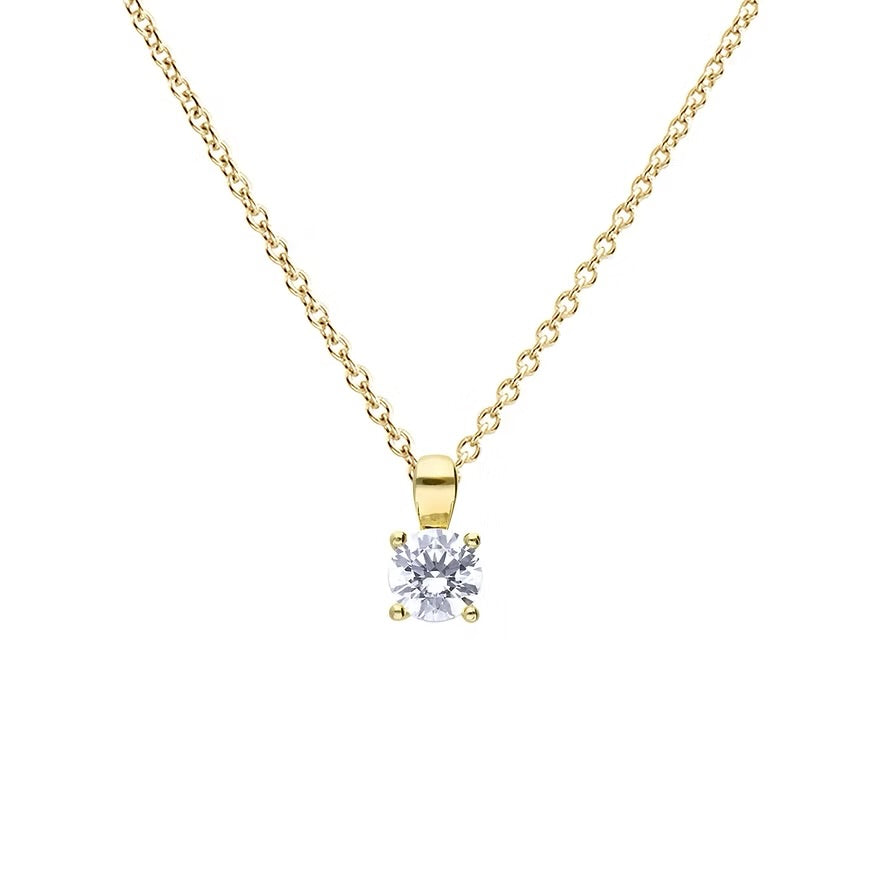Diamonfire Gold Plated Four Claw 0.75ct Pendant