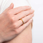 Diamonfire Gold Plated Claw Set 0.25ct Zirconia Solitaire Ring