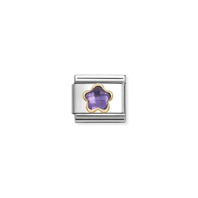 Nomination Purple CZ Flower Charm
