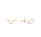 Essenza Gold Perla Tre Stud Earrings