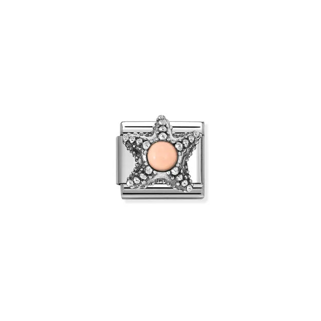 Nomination Silver and Pink Coral Starfish Charm