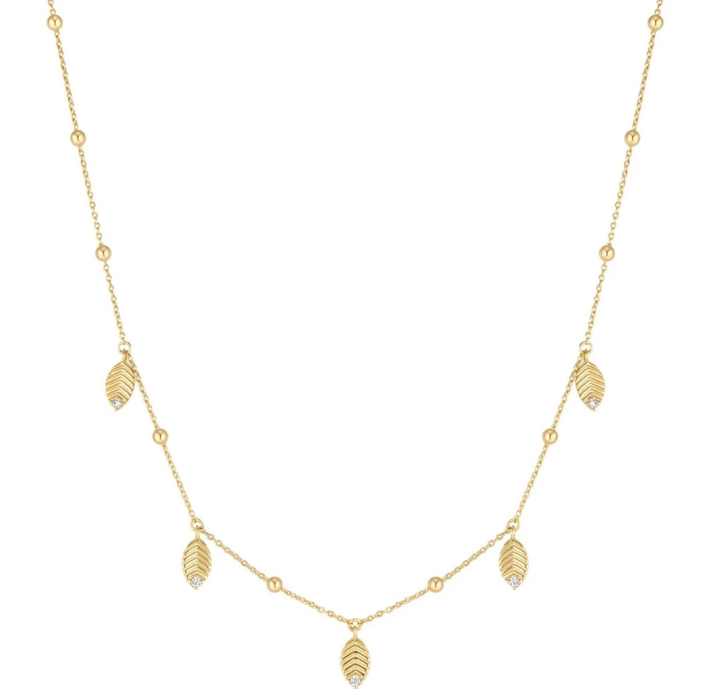 Gold Leaf Station Necklace