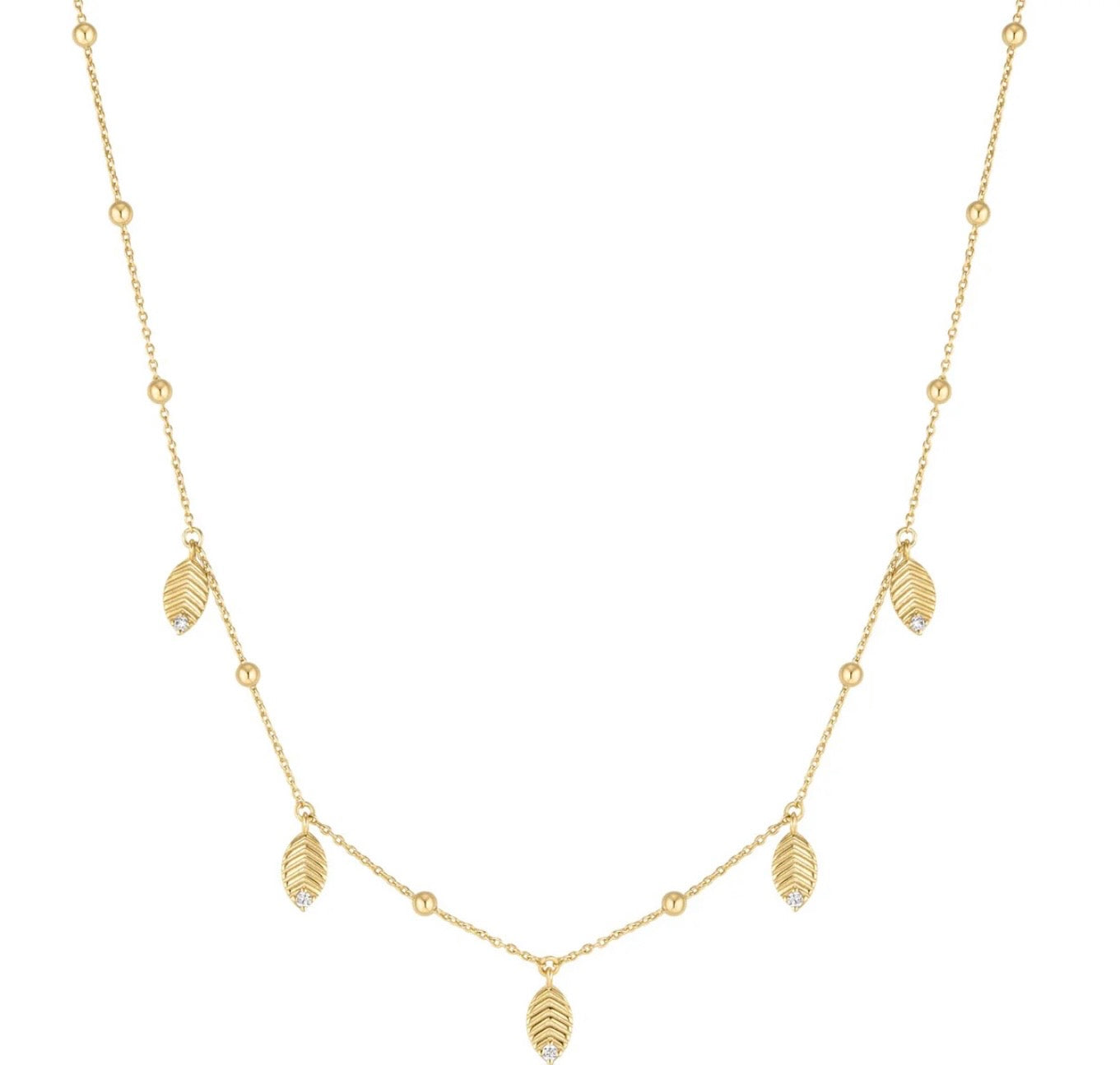 Gold Leaf Station Necklace