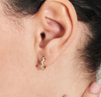 GOLD SPARKLE CLUSTER HUGGIE HOOP EARRINGS