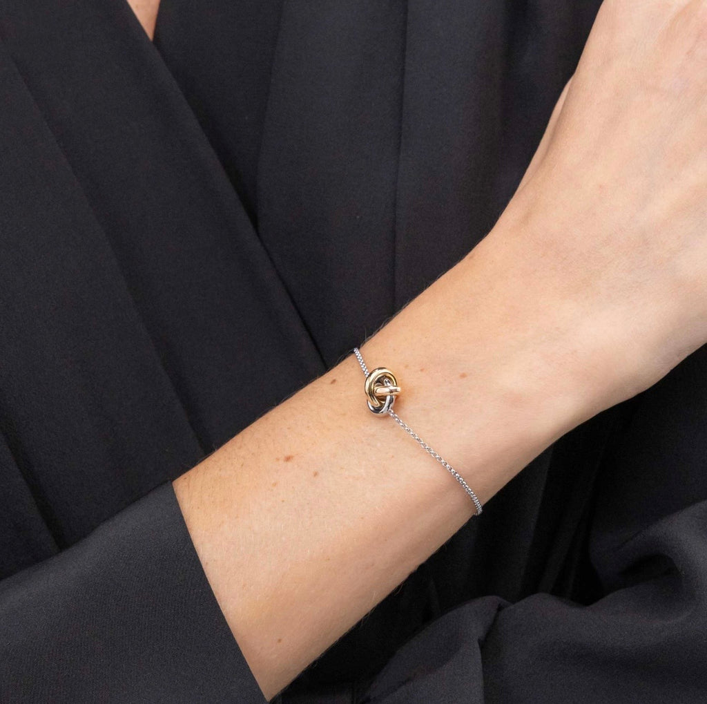Ladies BOSS Harmonie Three Colour Circle Link Toggle Bracelet