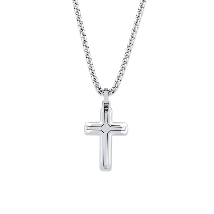 Steel Brushed & Polished Cross